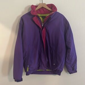 Patagonia Vibrant Purple Ski Jacket with Pink Accents